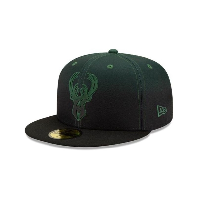 Milwaukee Bucks Gorra | New Era NBA Back Half 59fifty Fitted Cap Mexico - Verdes